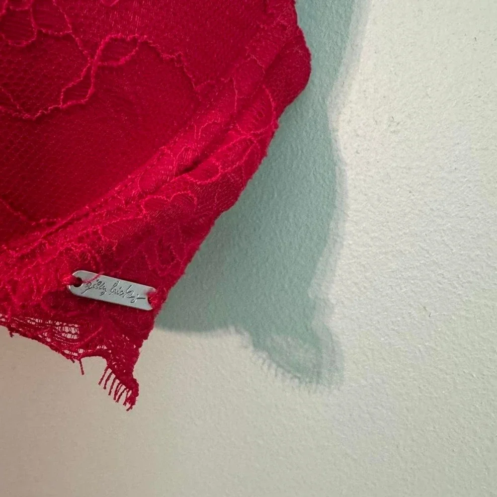 Red lace gilly hicks lightly lined demi bra